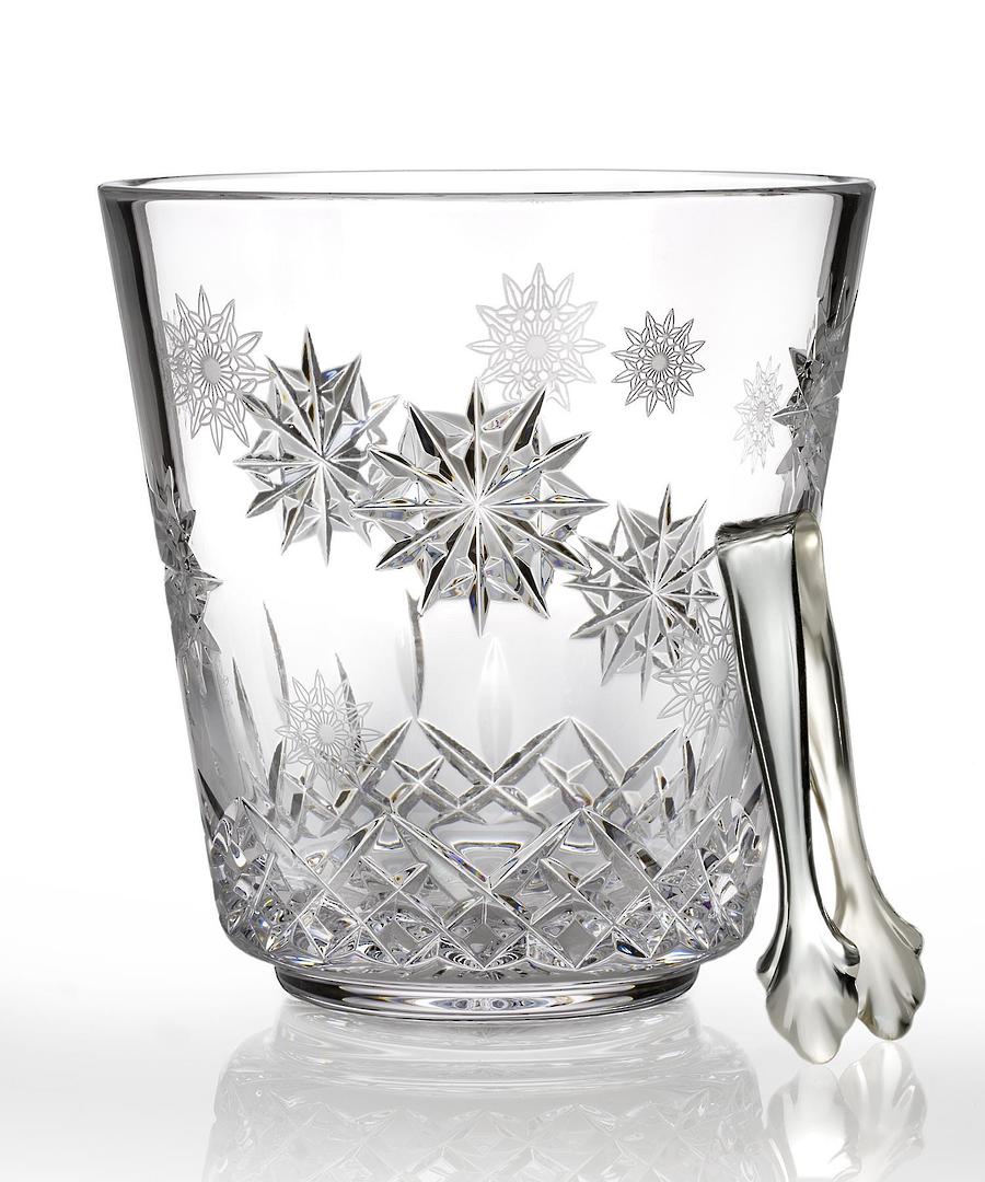 Waterford Snowflake Wishes Ice Bucket w/Tongs image 0